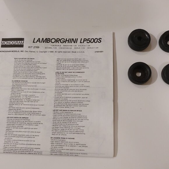 Vintage 1995 MONOGRAM Lamborghini Countach 1:24 Scale Model Kit 2769 - Picture 11 of 11